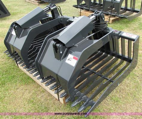 used rock grapple bucket for skid steer|best skid steer brush grapple.